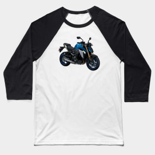 Blue GSX S1000 Bike Illustration Baseball T-Shirt